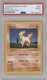 Ponyta from the 1999 Pokemon set graded by PSA and given an overall grade of 9.