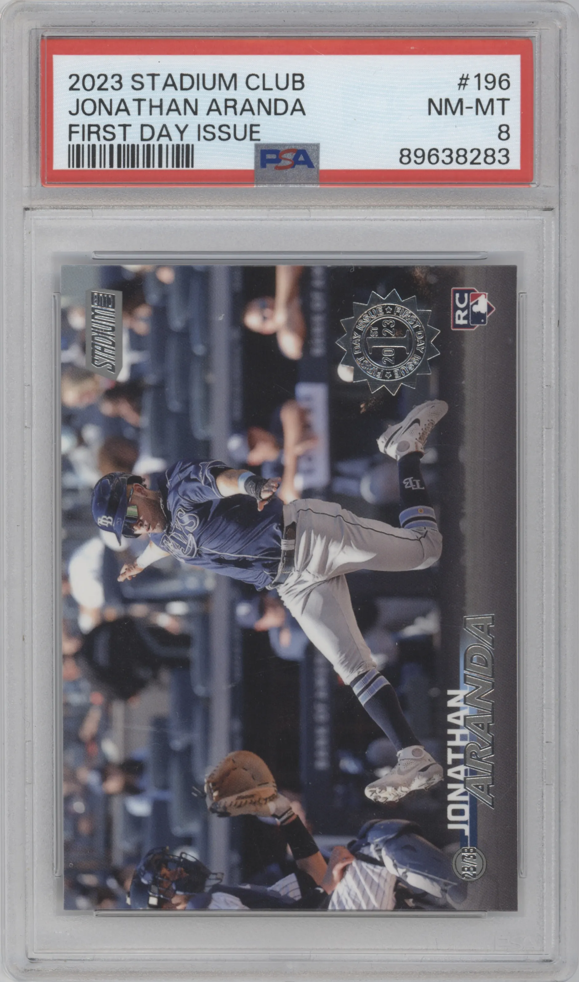 2023 Topps Stadium Club Jonathan Aranda First Day Issue PSA 8