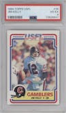 Jim Kelly from the 1984 Topps USFL set graded by PSA and given an overall grade of 4.