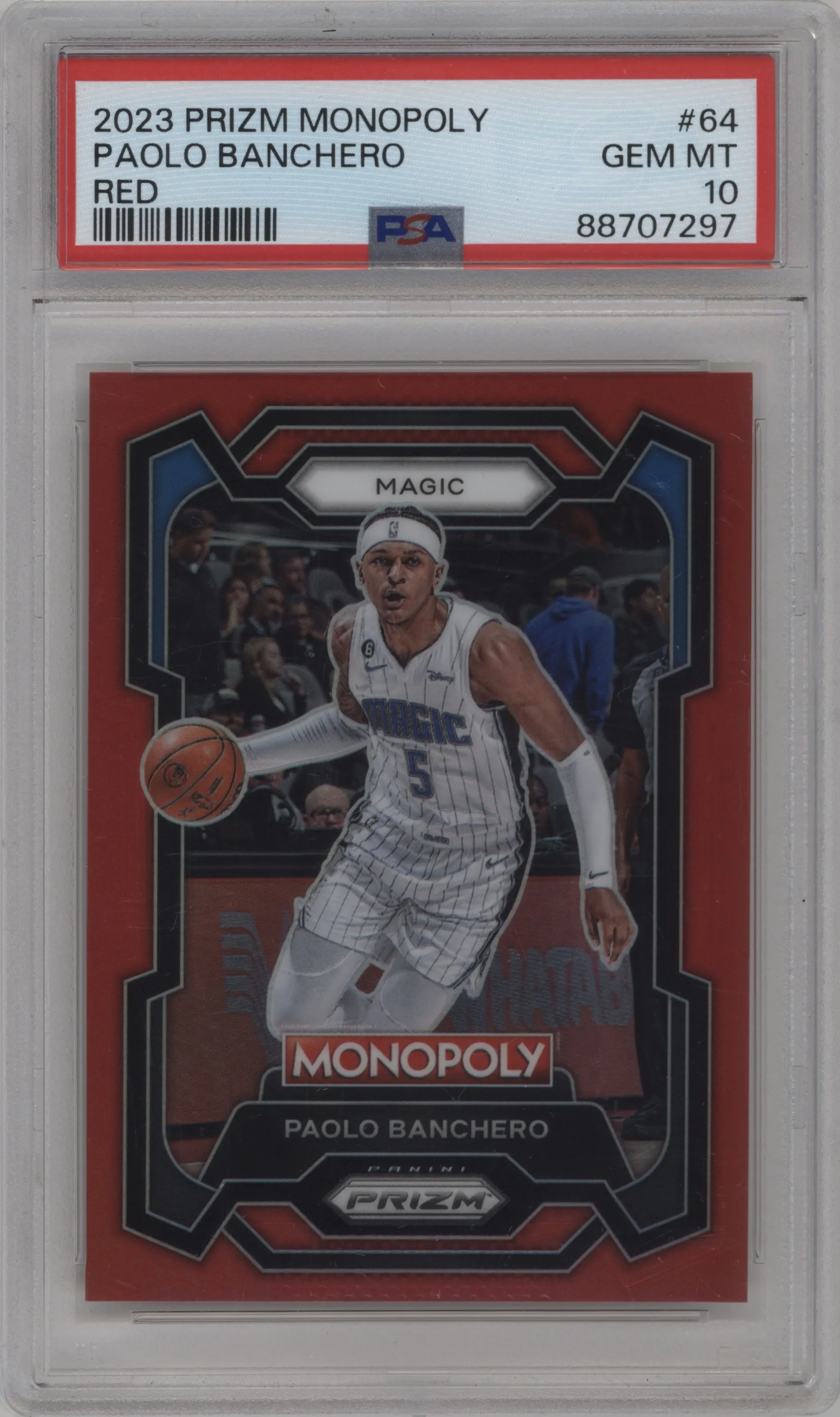 2023 Panini Prizm Monopoly Paolo Banchero Red #64 PSA 10