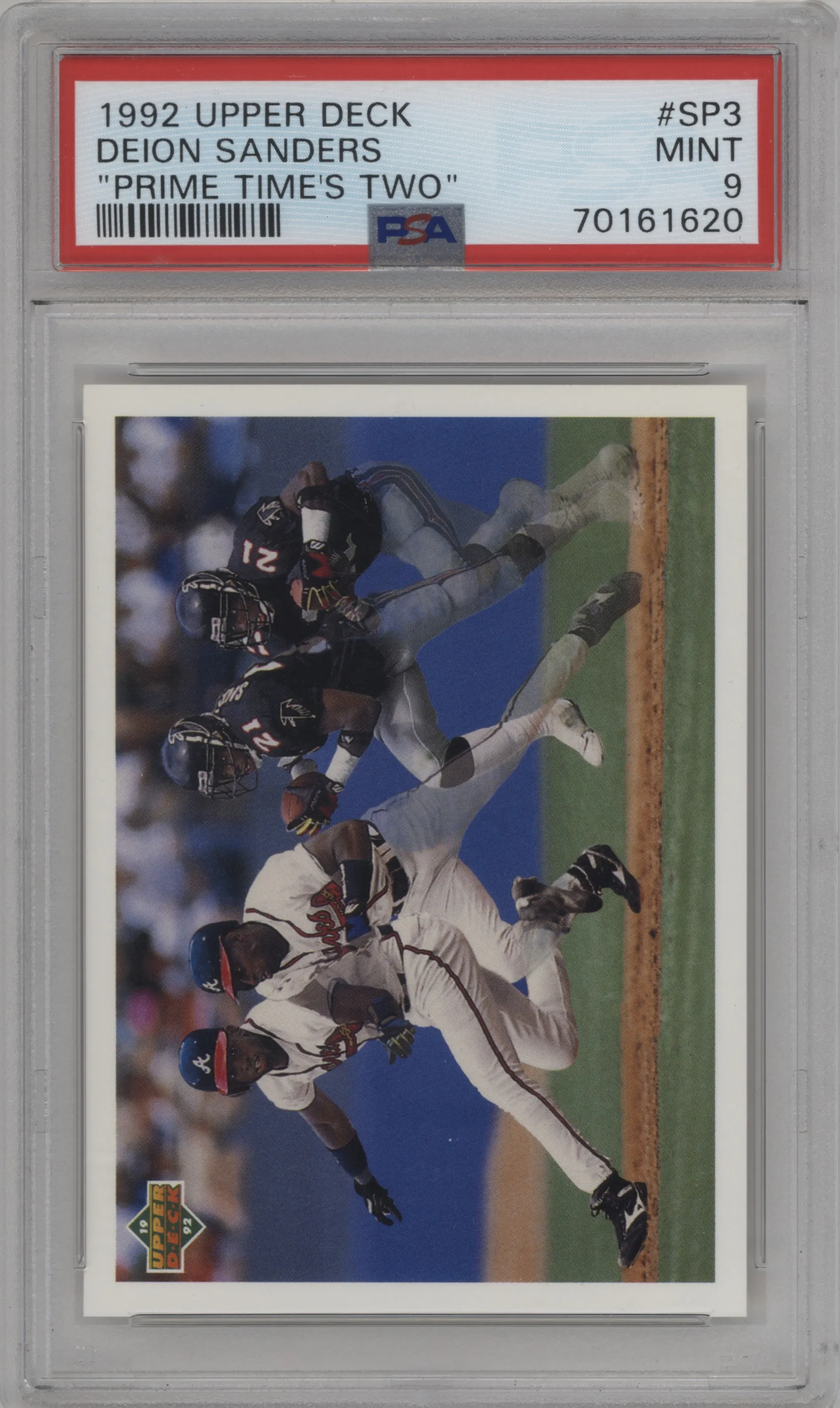 1992 Upper Deck Prime Time's Two Deion Sanders PSA 9