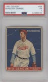 Burleigh Grimes from the 1933 Goudey set graded by PSA and given an overall grade of 1.