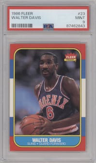Walter Davis from the 1986-87 Fleer set graded by PSA and given an overall grade of 9.