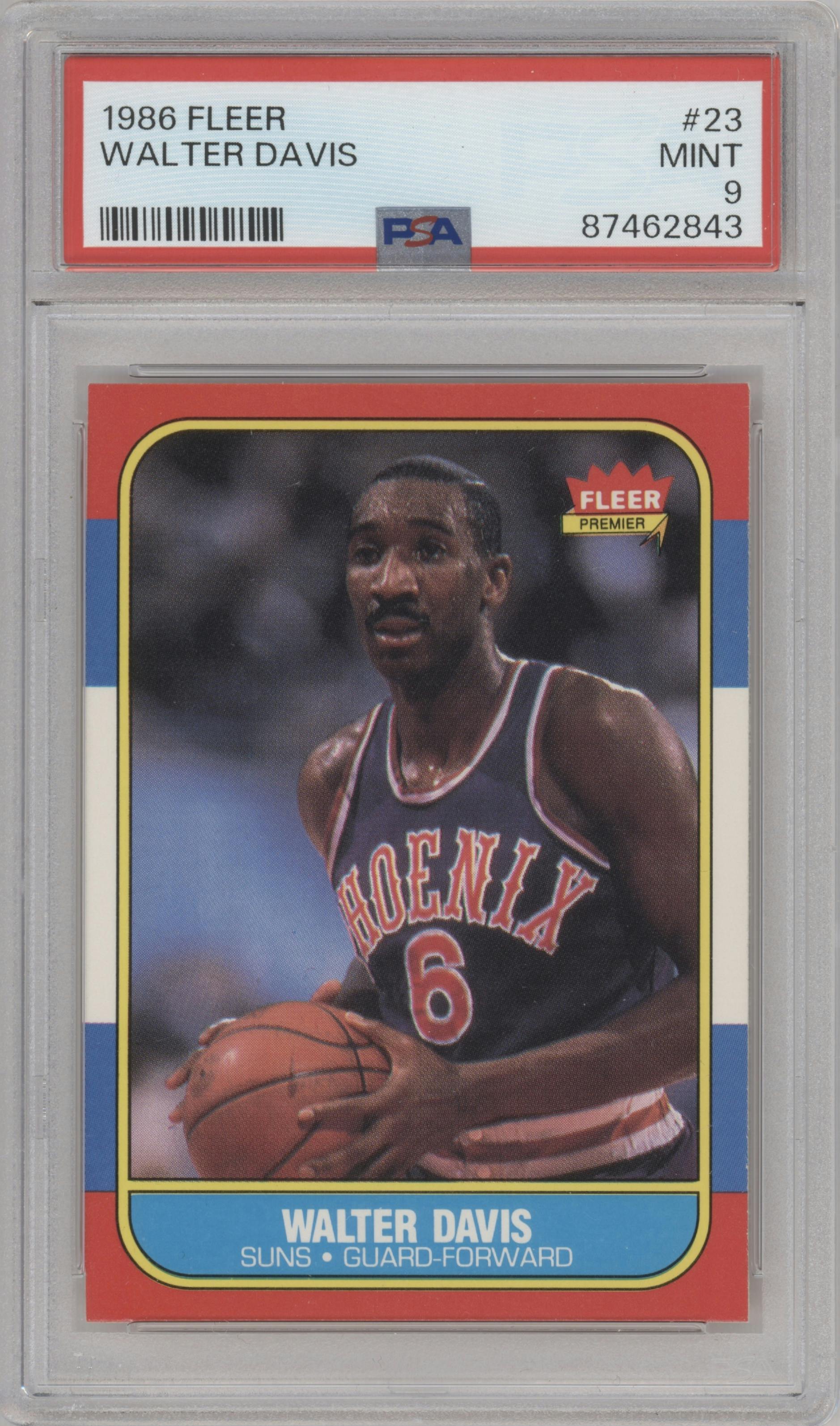 Walter Davis from the 1986-87 Fleer set graded by PSA and given an overall grade of 9.