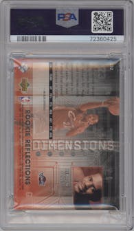 LeBron James from the 2003-04 Upper Deck Triple Dimensions set graded by PSA and given an overall grade of 8.
