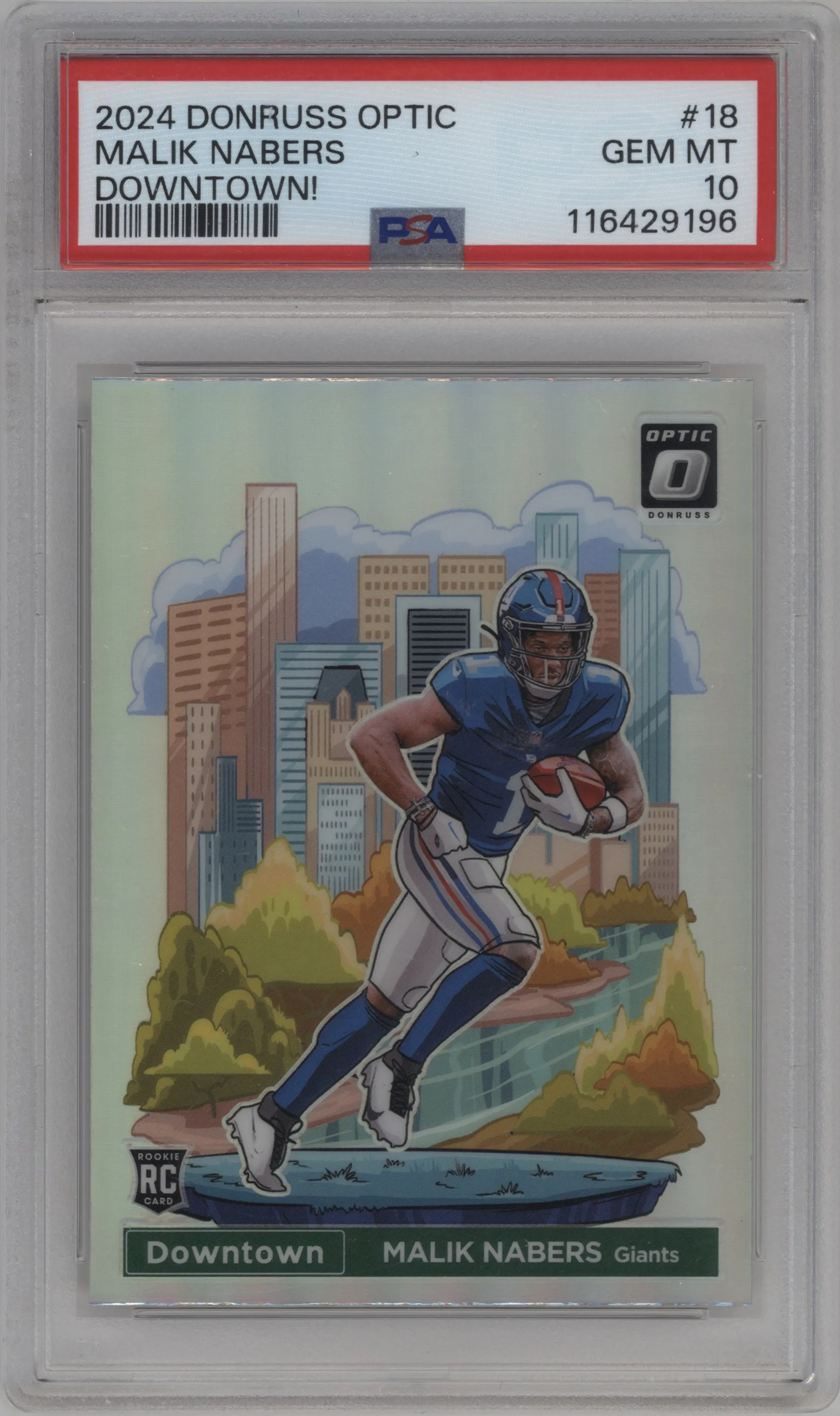 2024 Donruss Optic Downtown! Malik Nabers #18 PSA 10