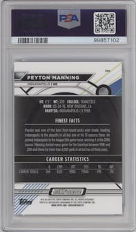 Peyton Manning from the 2023 Topps Composite set featuring a Black/Red Vapor parallel graded by PSA and given an overall grade of 9.