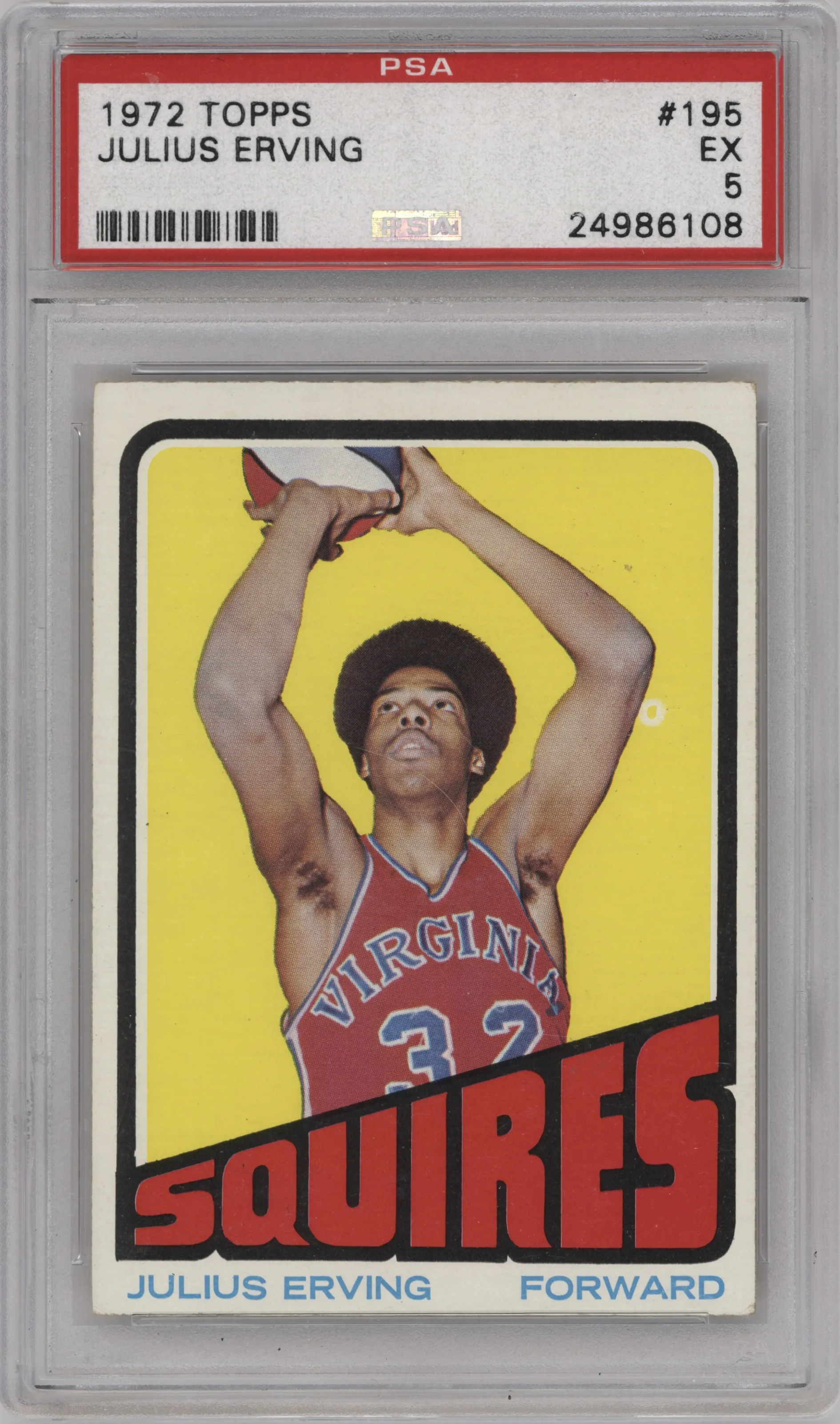 1972 Topps Basketball Julius Erving #195 PSA 5