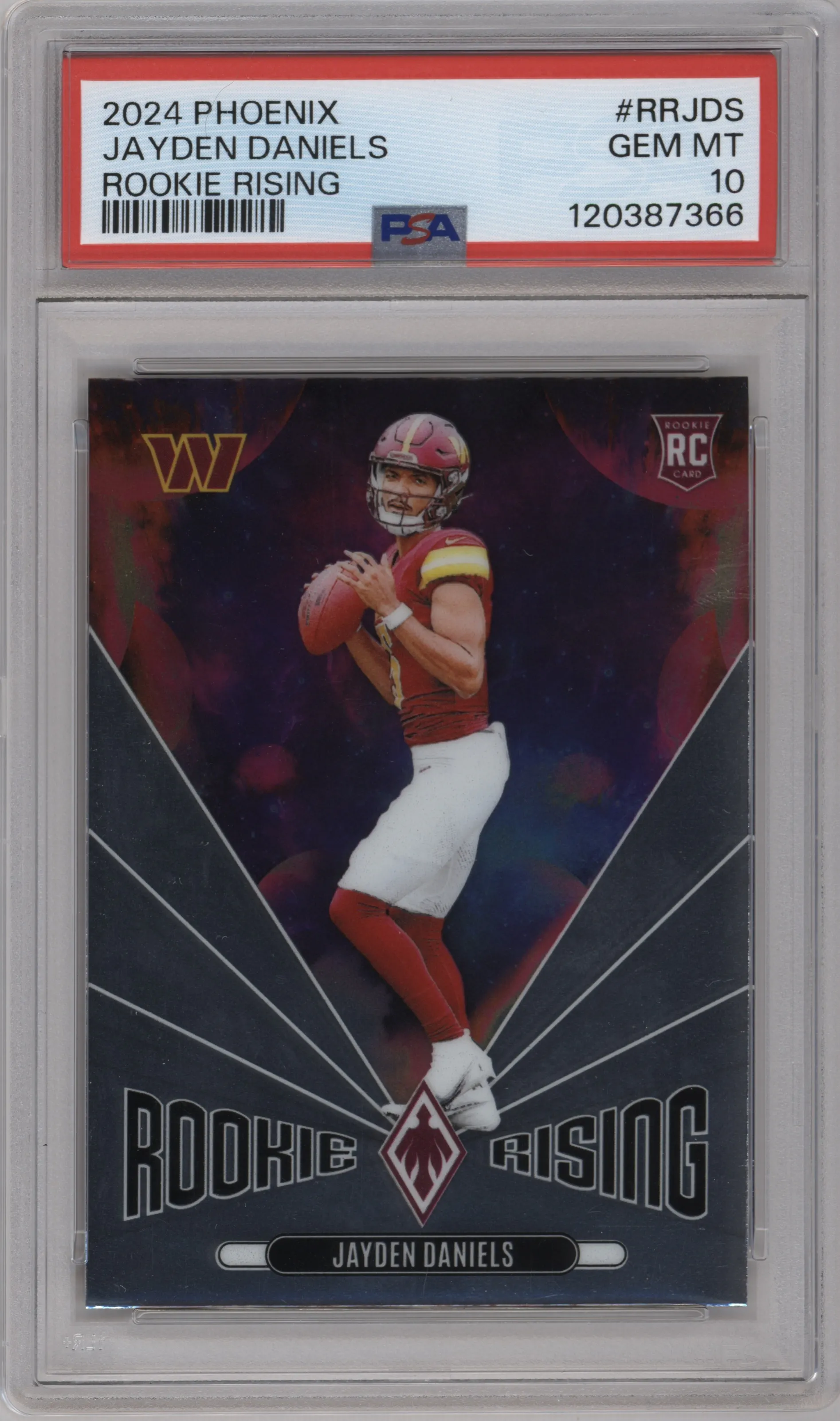 2024 Panini Phoenix Rookie Rising Jayden Daniels PSA 10