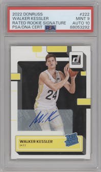 Walker Kessler from the 2022-23 Panini Donruss set graded by PSA and given an overall grade of 9.