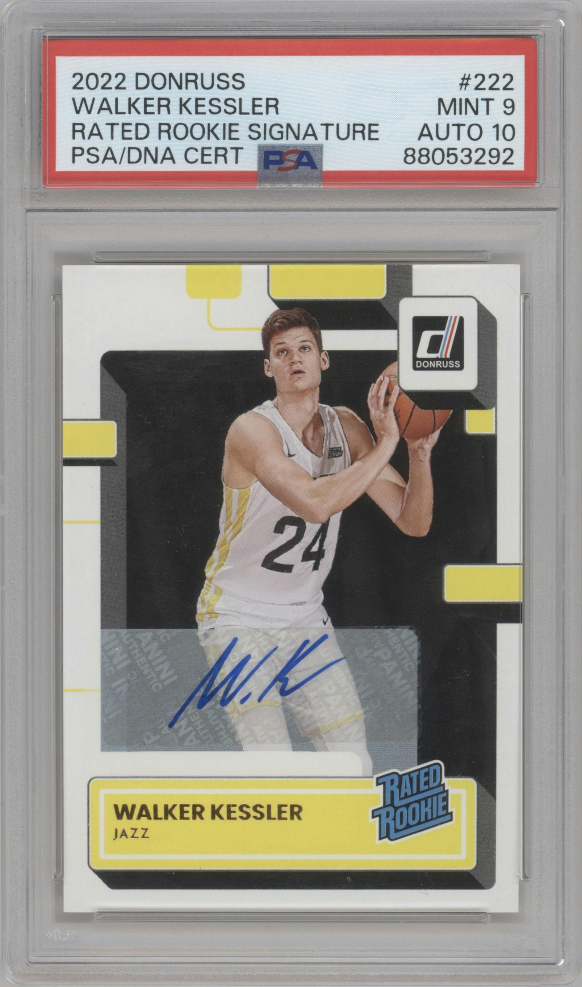 Walker Kessler from the 2022-23 Panini Donruss set graded by PSA and given an overall grade of 9.