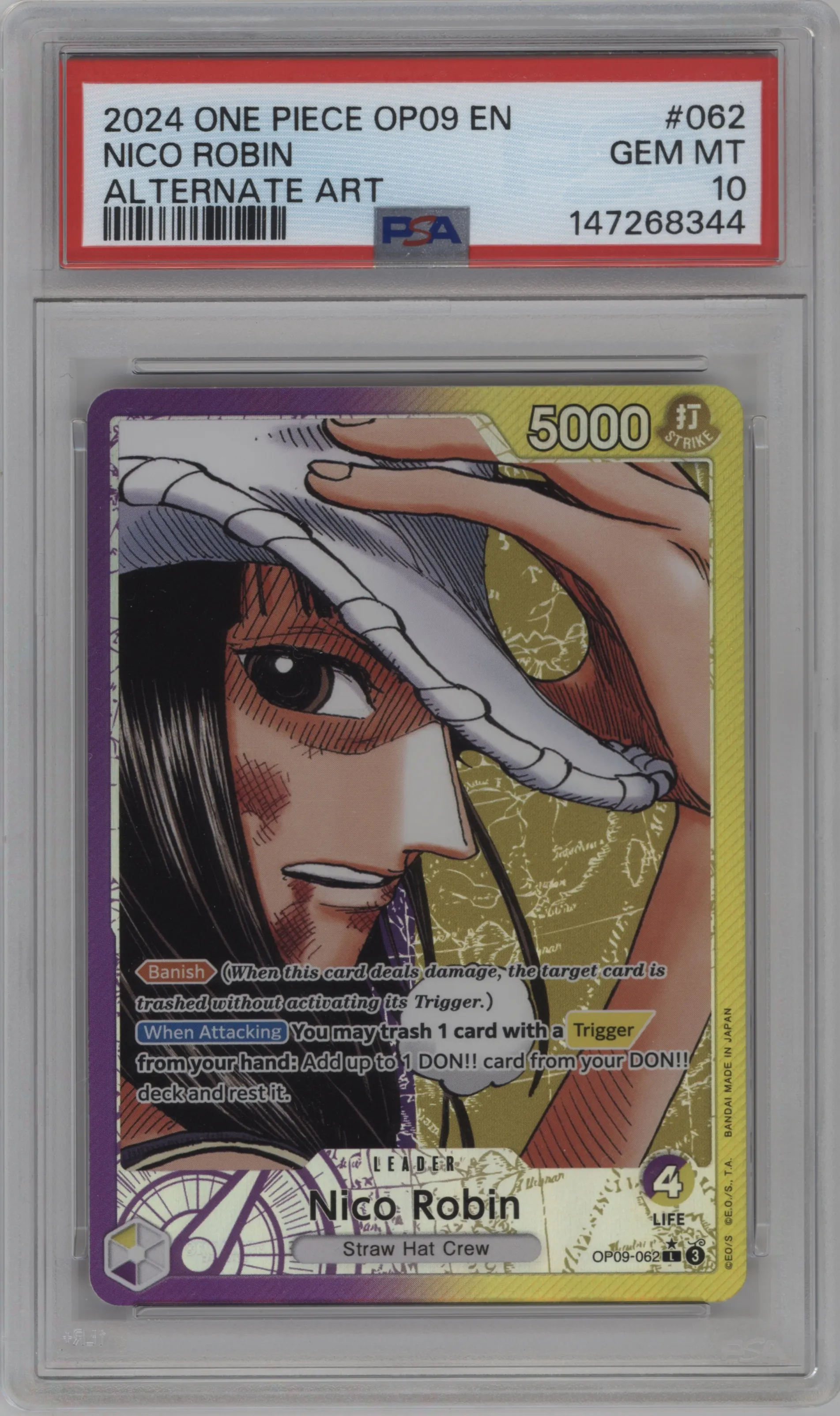 2024 One Piece Emperors in the New World Nico Robin Alternate Art PSA 10