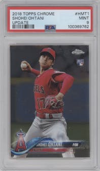 Shohei Ohtani from the 2018 Topps Chrome Update  set graded by PSA and given an overall grade of 9.