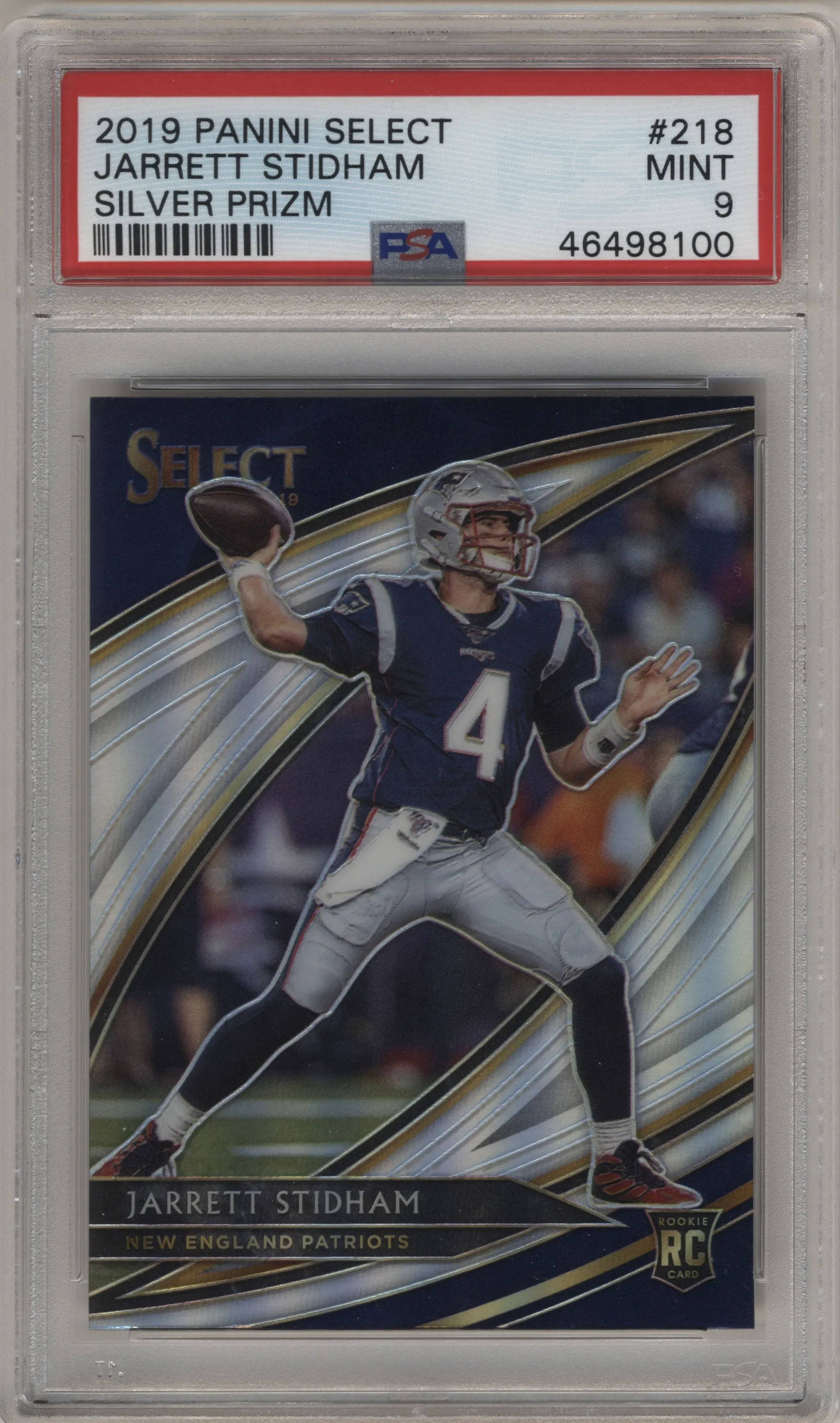 2019 Panini Select Field Lvl. Jarrett Stidham Silver Prizm PSA 9