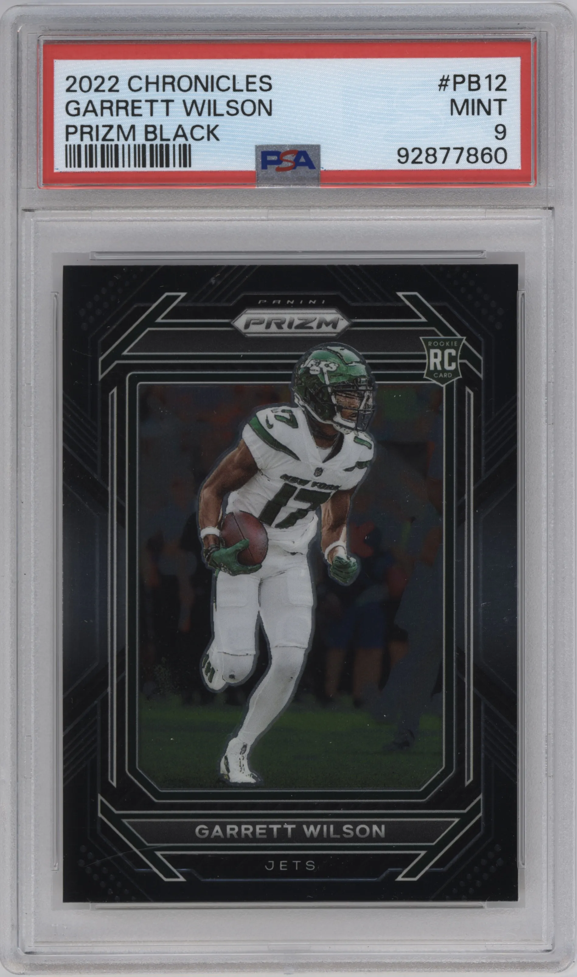 2022 Panini Chronicles Prizm Black Garrett Wilson PSA 9