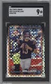 Caleb Williams from the 2024 Topps Chrome set featuring a X-Fractor parallel graded by SGC and given an overall grade of 9.