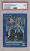 Trevor Lawrence from the 2021 Panini Donruss Optic set featuring a Blue Scope parallel graded by PSA and given an overall grade of 9.