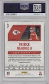 Patrick Mahomes II from the 2021 Panini Phoenix set featuring a Fire Burst parallel graded by PSA and given an overall grade of 10.
