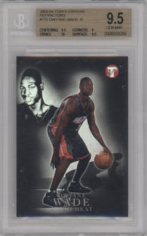 Dwyane Wade from the 2003-04 Topps Pristine  set featuring a Refractor parallel graded by Beckett and given an overall grade of 9.5.