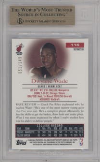 Dwyane Wade from the 2003-04 Topps Pristine  set featuring a Refractor parallel graded by Beckett and given an overall grade of 9.5.