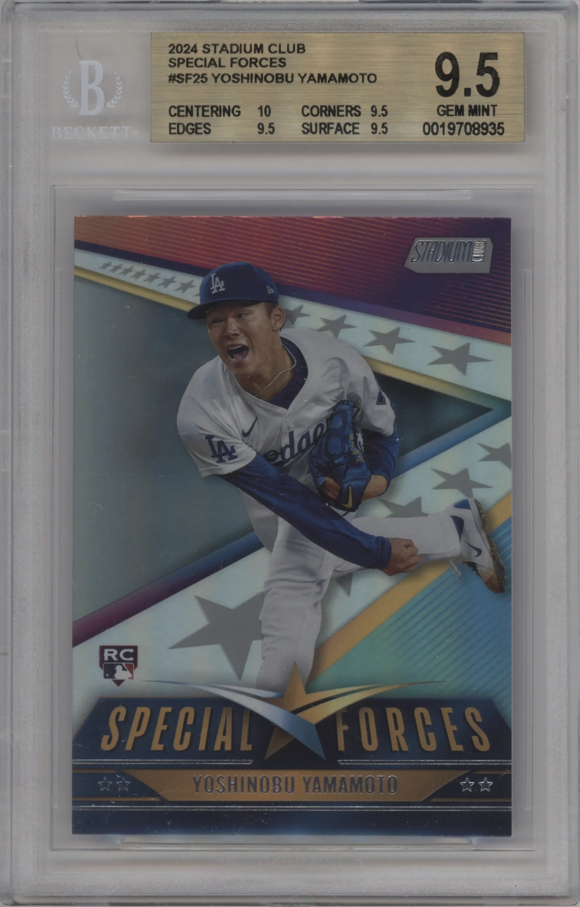2024 Topps Stadium Club Special Forces Yoshinobu Yamamoto BGS 9.5