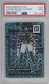Ahmad "Sauce" Gardner from the 2022 Panini Donruss Optic set featuring a Teal Velocity parallel graded by PSA and given an overall grade of 9.