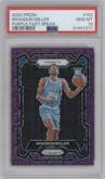 Brandon Miller from the 2023-24 Panini Prizm set featuring a Fast Break Purple parallel graded by PSA and given an overall grade of 10.