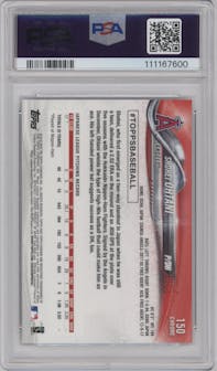 Shohei Ohtani from the 2018 Topps Chrome set graded by PSA and given an overall grade of 10.