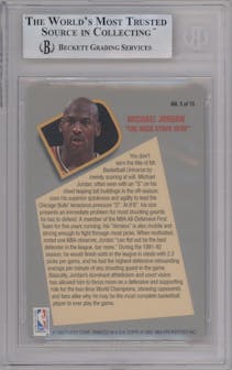 Michael Jordan from the 1992-93 Fleer  set graded by Beckett and given an overall grade of 8.5.