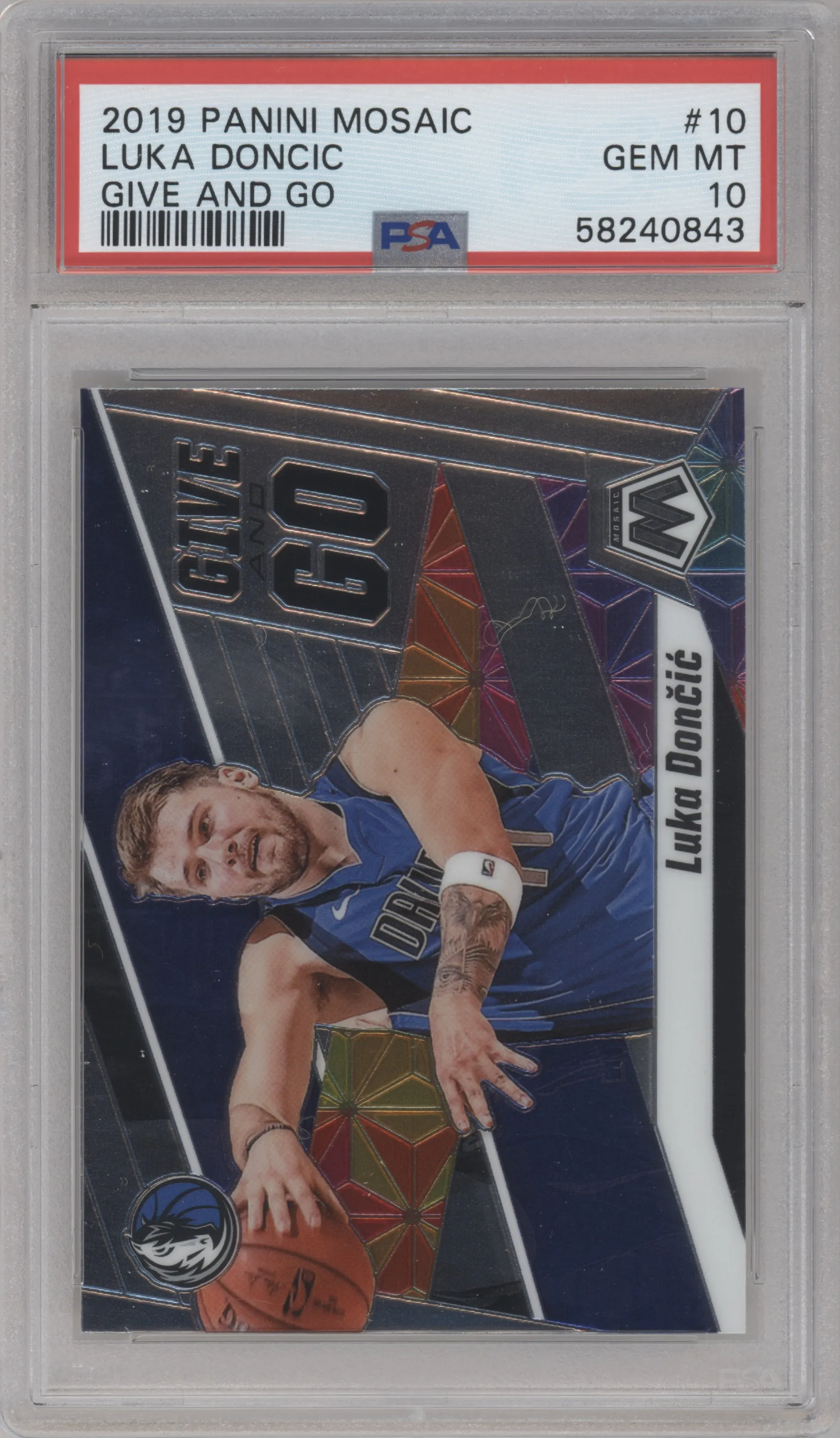 2019 Panini Mosaic Give and Go Luka Doncic PSA 10