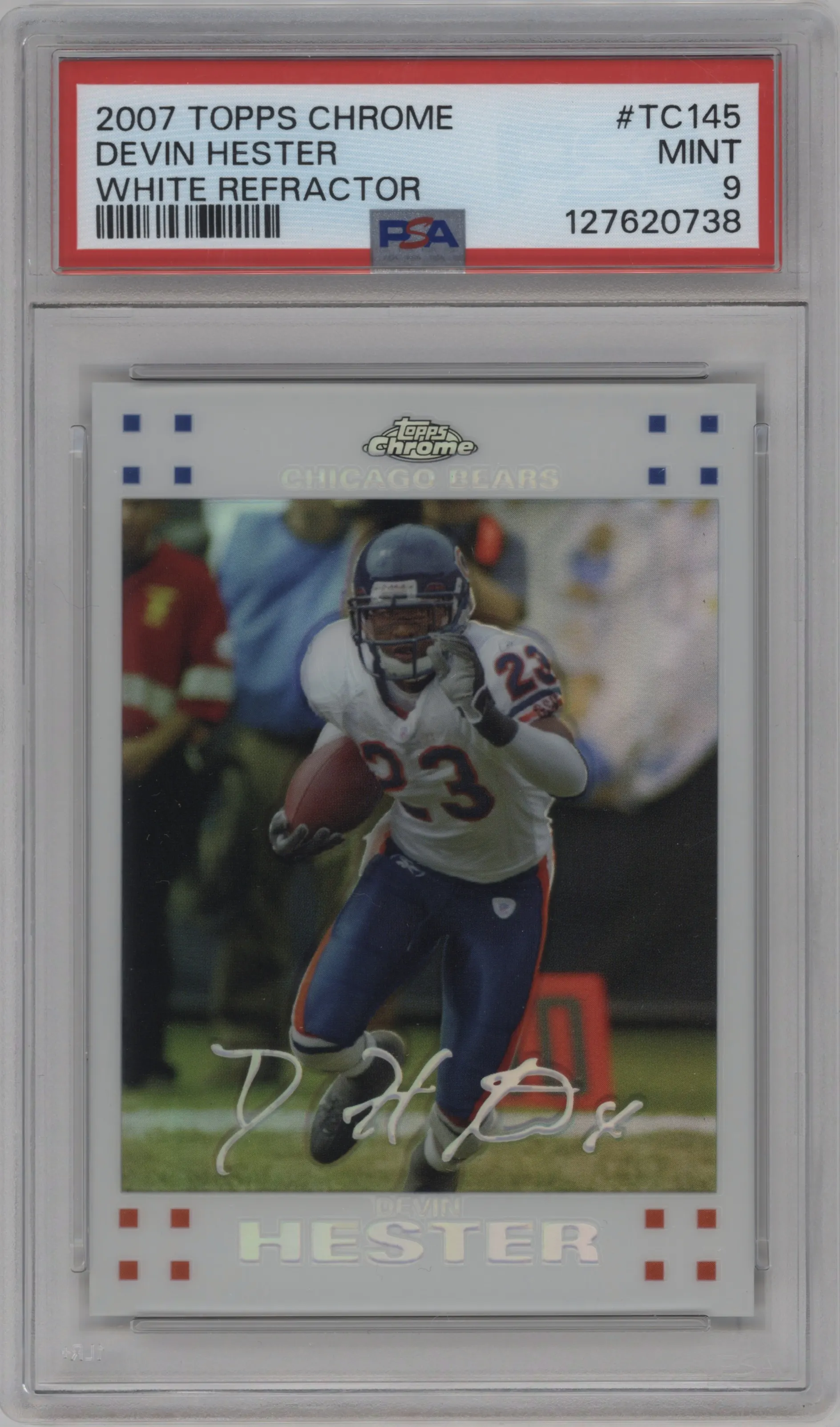 2007 Topps Chrome Devin Hester White Refractor #TC145 PSA 9