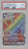 Corviknight VMAX from the 2021 Pokemon SWSH set graded by PSA and given an overall grade of 10.