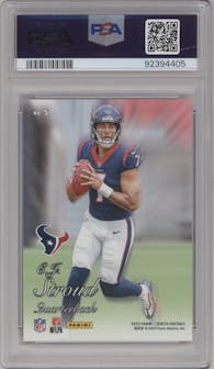 C.J. Stroud from the 2023 Panini Zenith set featuring a Red parallel graded by PSA and given an overall grade of 10.