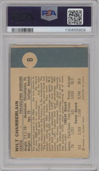 Wilt Chamberlain from the 1961 Fleer set graded by PSA and given an overall grade of 1.