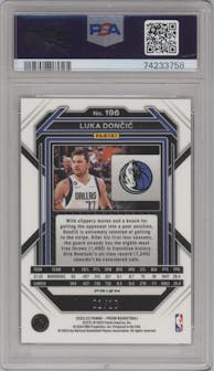 Luka Doncic from the 2022-23 Panini Prizm  set featuring a Gold Shimmer parallel graded by PSA and given an overall grade of 9.