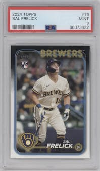 Sal Frelick from the 2024 Topps  set graded by PSA and given an overall grade of 9.