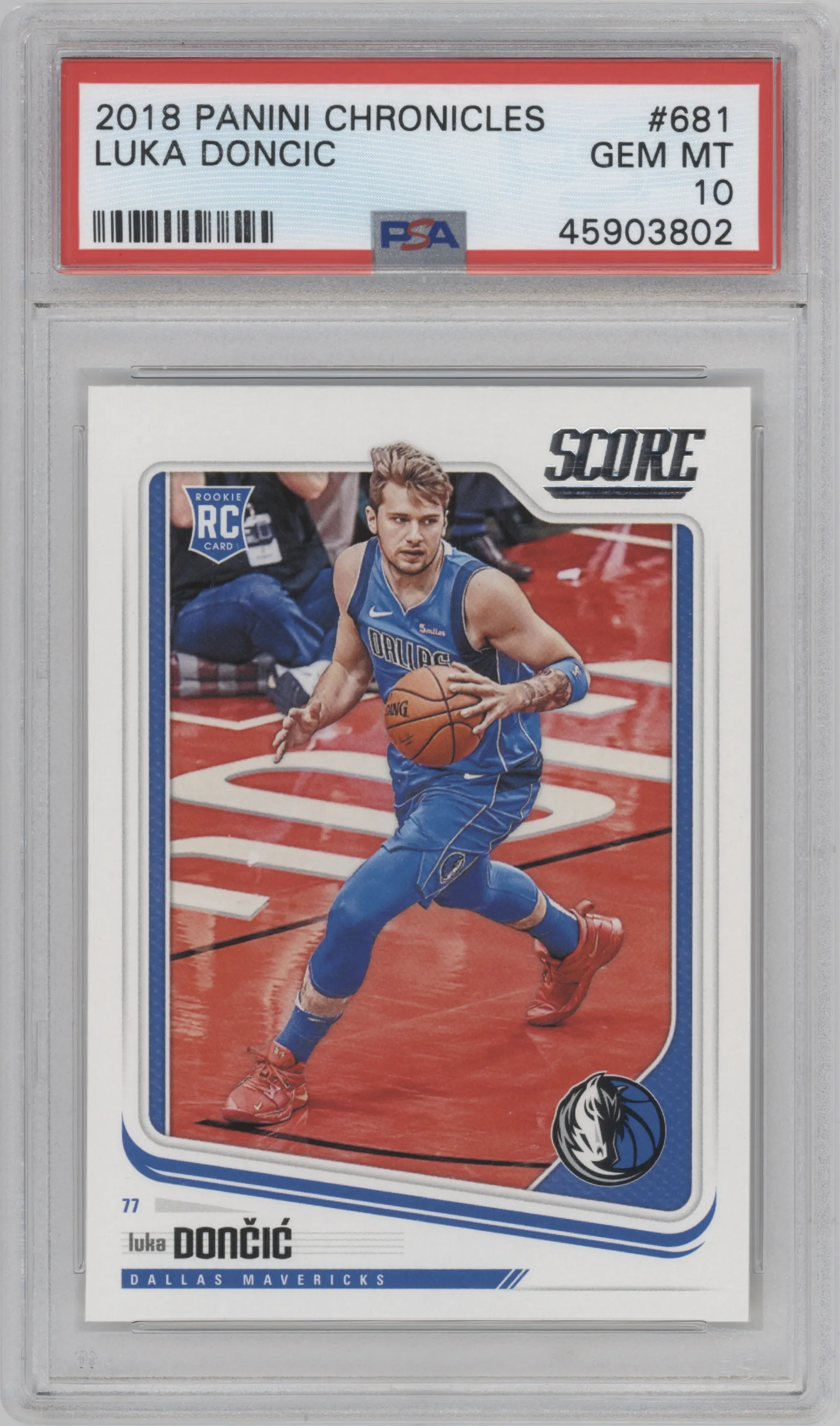 2018 Panini Chronicles Score Luka Doncic #681 PSA 10