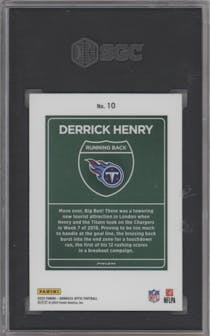  Derrick Henry from the 2023 Donruss Optic set graded by SGC and given an overall grade of 9.