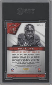 Mike Evans from the 2014 Panini Spectra set graded by SGC and given an overall grade of 9.
