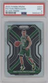 Payton Pritchard from the 2020-21 Panini Prizm set featuring a Silver Prizm parallel graded by PSA and given an overall grade of 9.