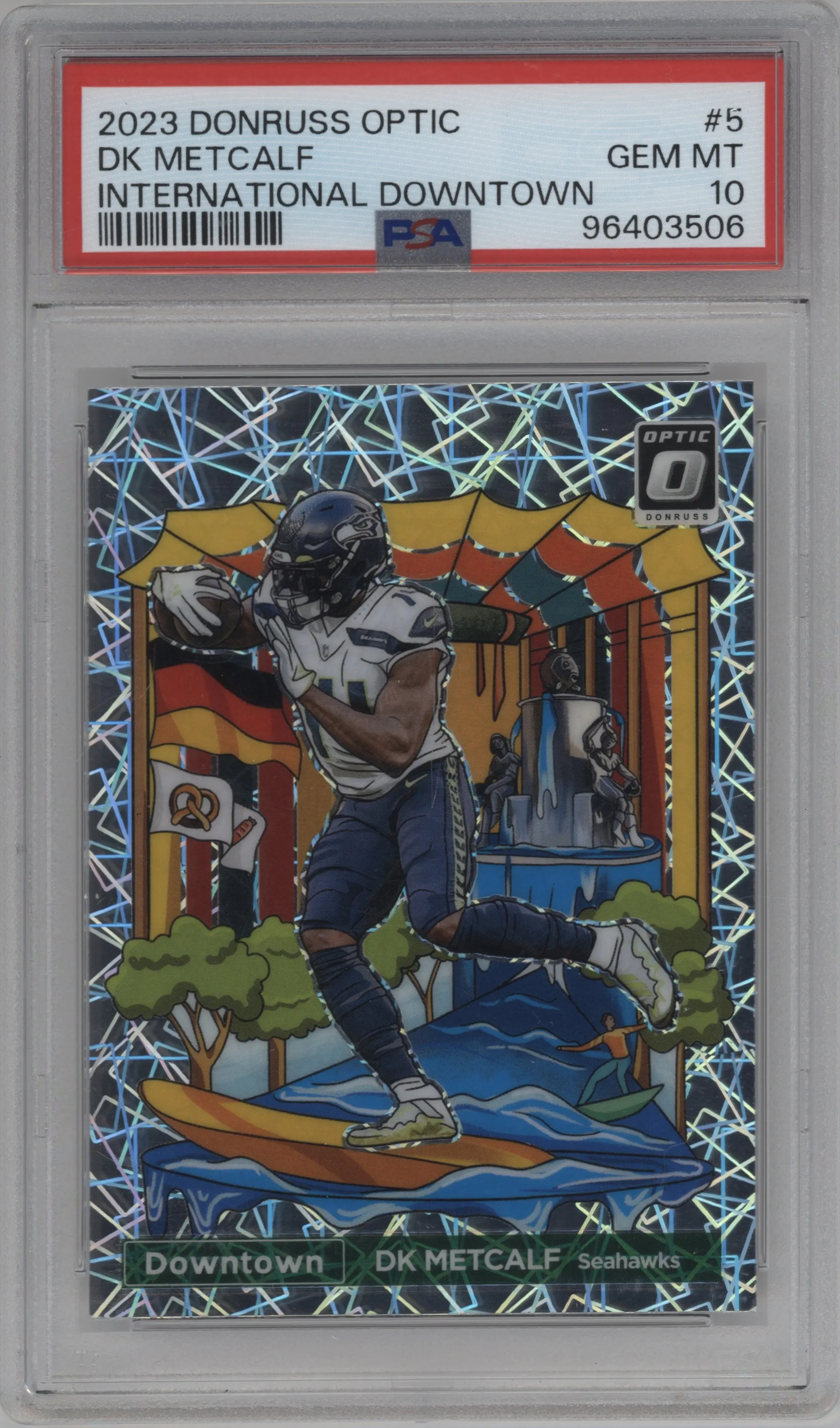 2023 Donruss Optic International Downtown DK Metcalf #5 PSA 10