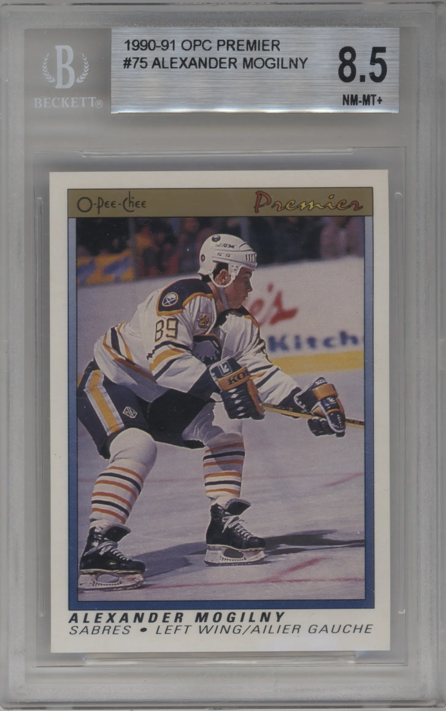 1990 O-Pee-Chee Premier Alexander Mogilny #75 BGS 8.5