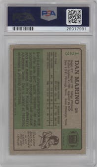 Dan Marino from the 1984 Topps set graded by PSA and given an overall grade of 8.