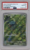 Bulbasaur from the 2023 Pokemon SV set graded by PSA and given an overall grade of 10.