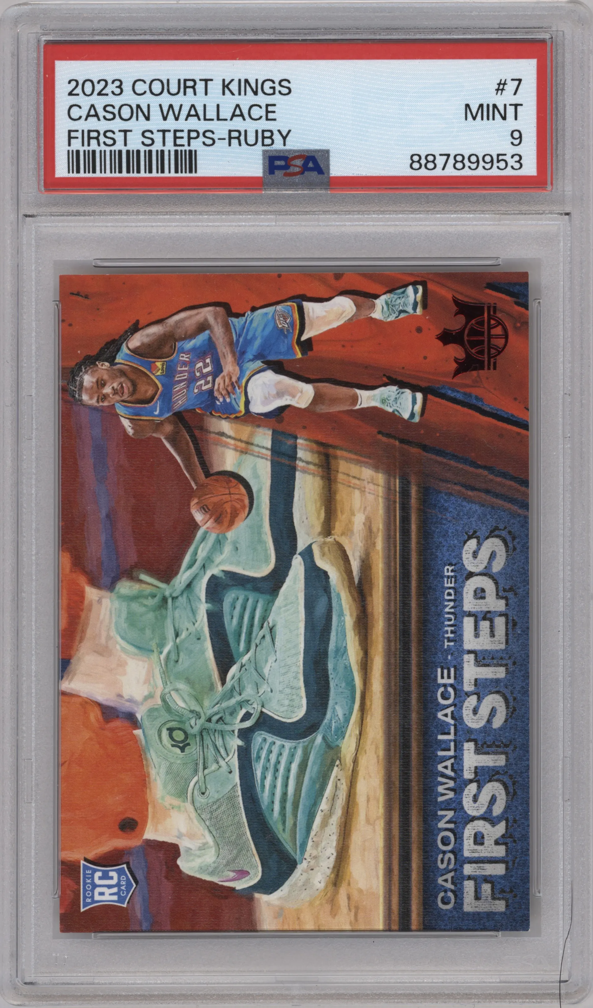 2023 Panini Court Kings First Steps Cason Wallace Ruby #7 PSA 9