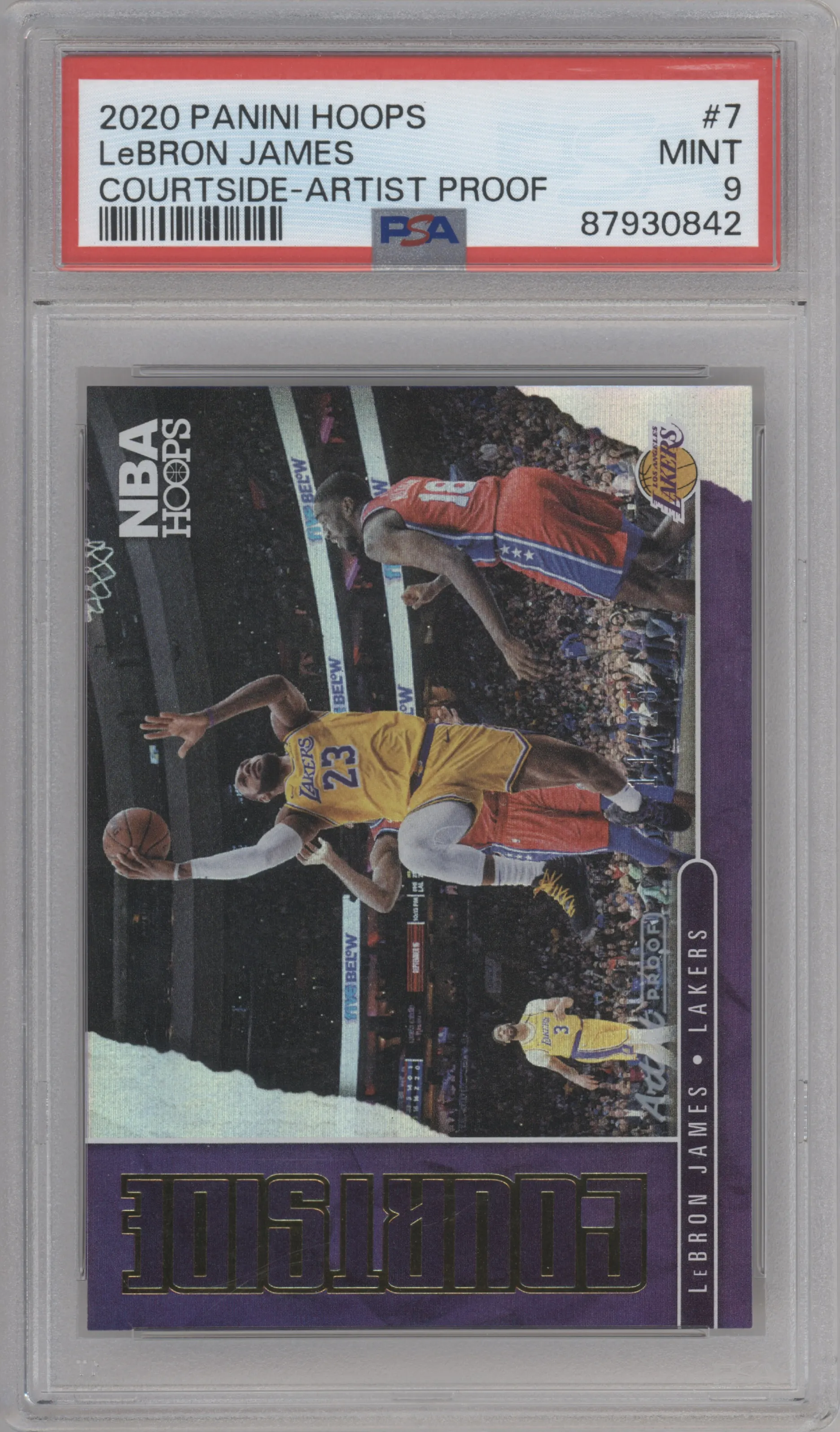 2020 Panini NBA Hoops Courtside LeBron James Artist Proof Holo PSA 9
