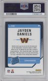Jayden Daniels from the 2024 Donruss Optic set graded by PSA and given an overall grade of 10.