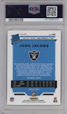 Josh Jacobs from the 2019 Panini Donruss Optic set featuring a Red/Yellow parallel graded by PSA and given an overall grade of 9.