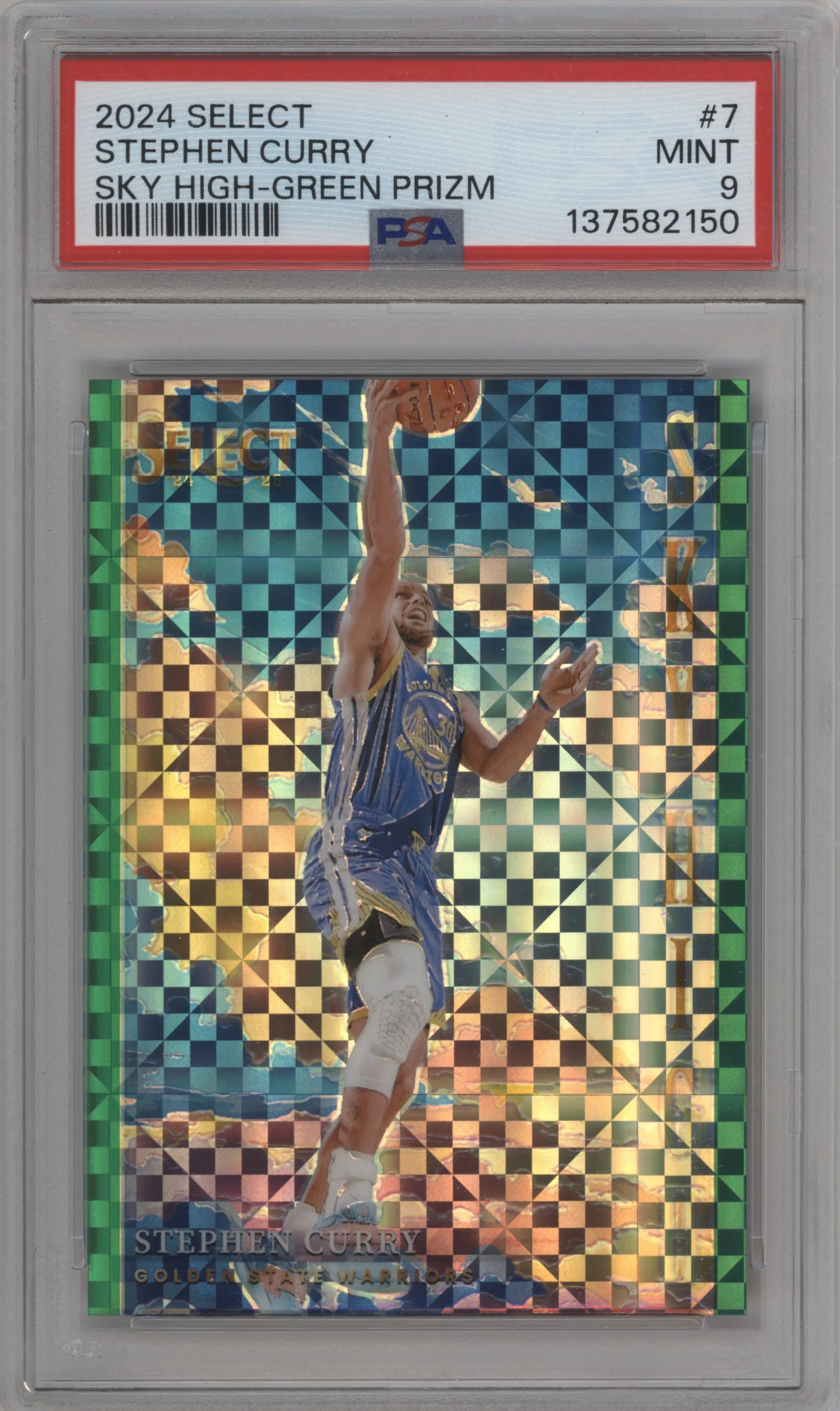 2024 Panini Select Sky High Stephen Curry Green Prizm #7 PSA 9