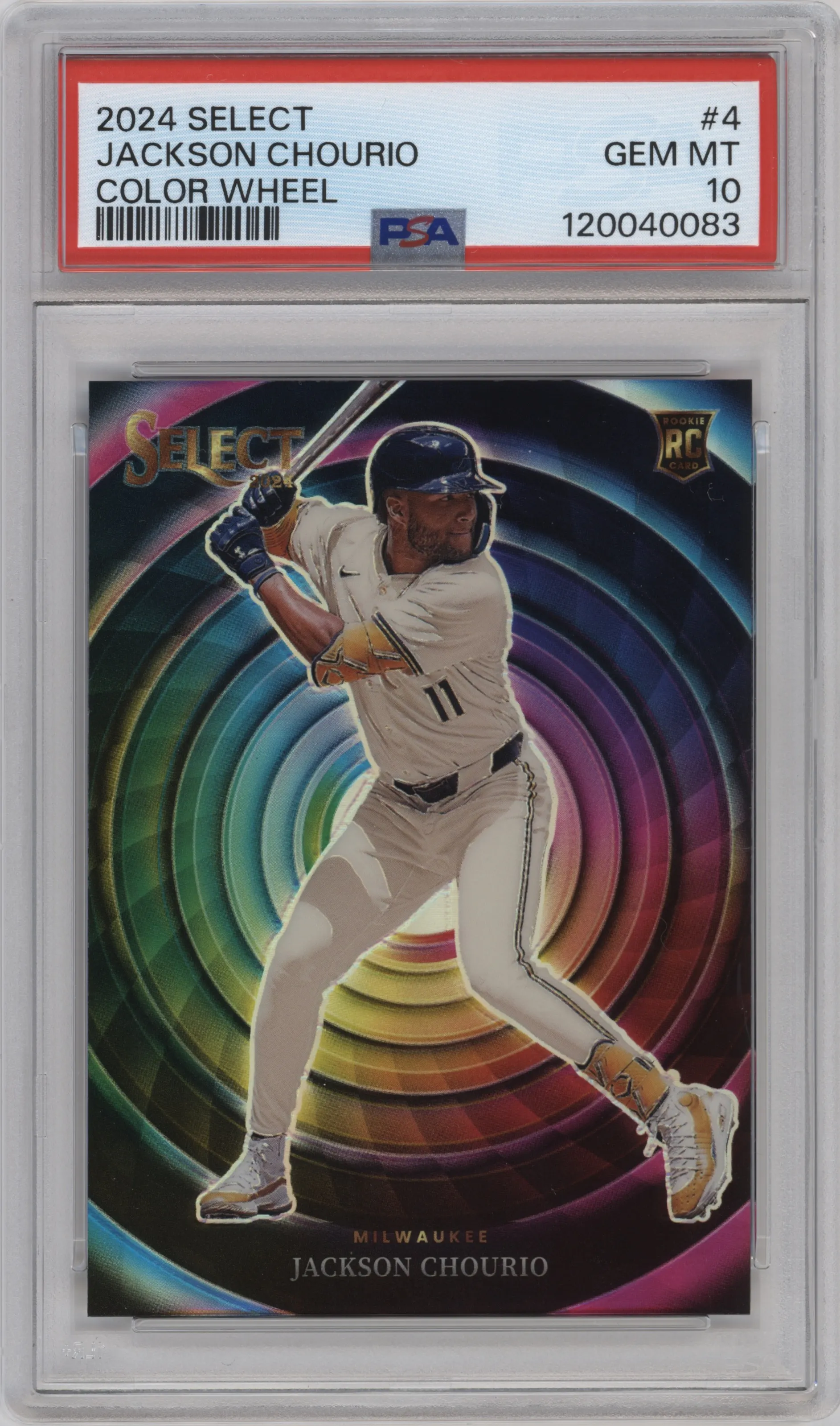 2024 Panini Select Color Wheel Jackson Chourio #4 PSA 10